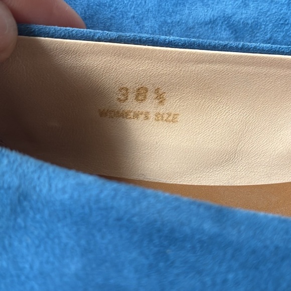 Tod's Blue/tan Leather Tassel Ballet Flats Size 38.5 - Picture 6 of 10